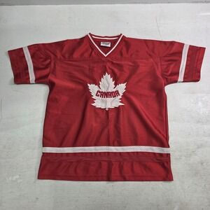 Vintage Impressions Team Canada Leaf Hockey Jersey‎ Shirt Red White Adult Sz M